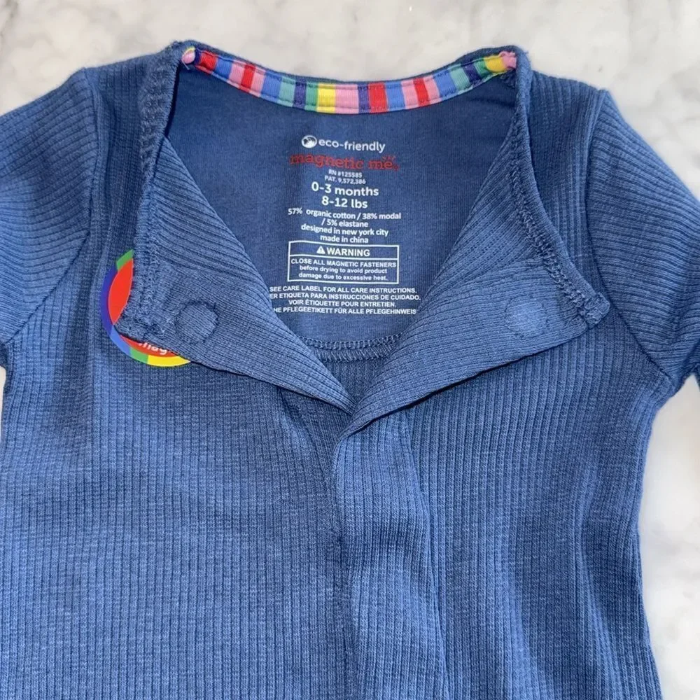 NWT MAGNETIC ME RIBBED BLUE FOOTIE